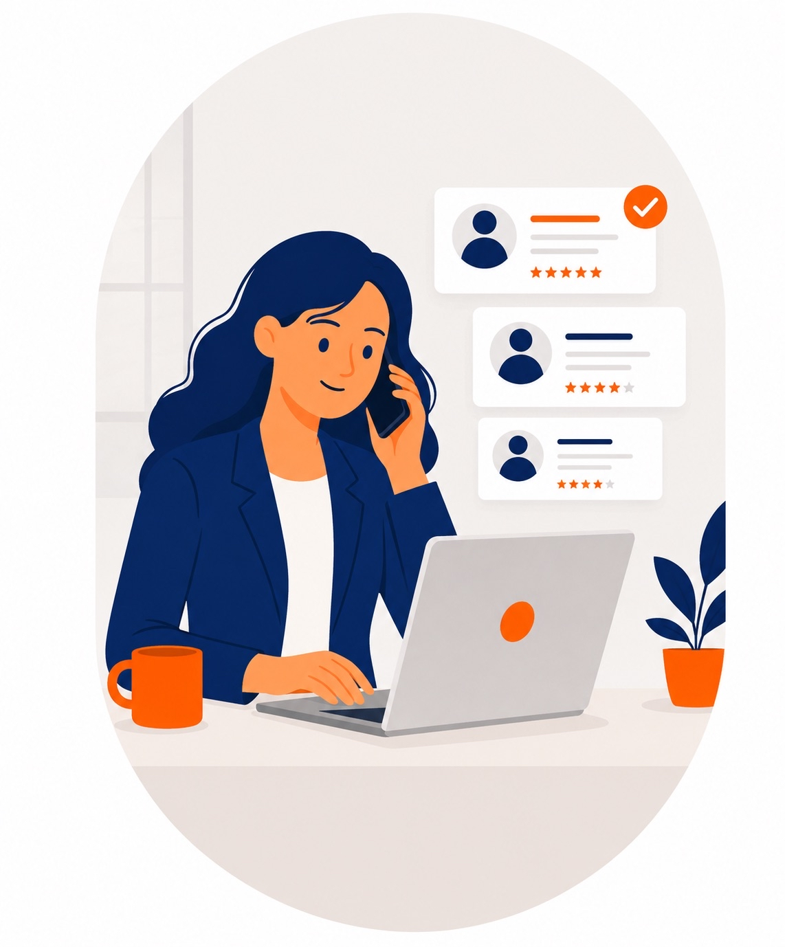 Recruiter belt met kandidaat tijdens shortlist selectie